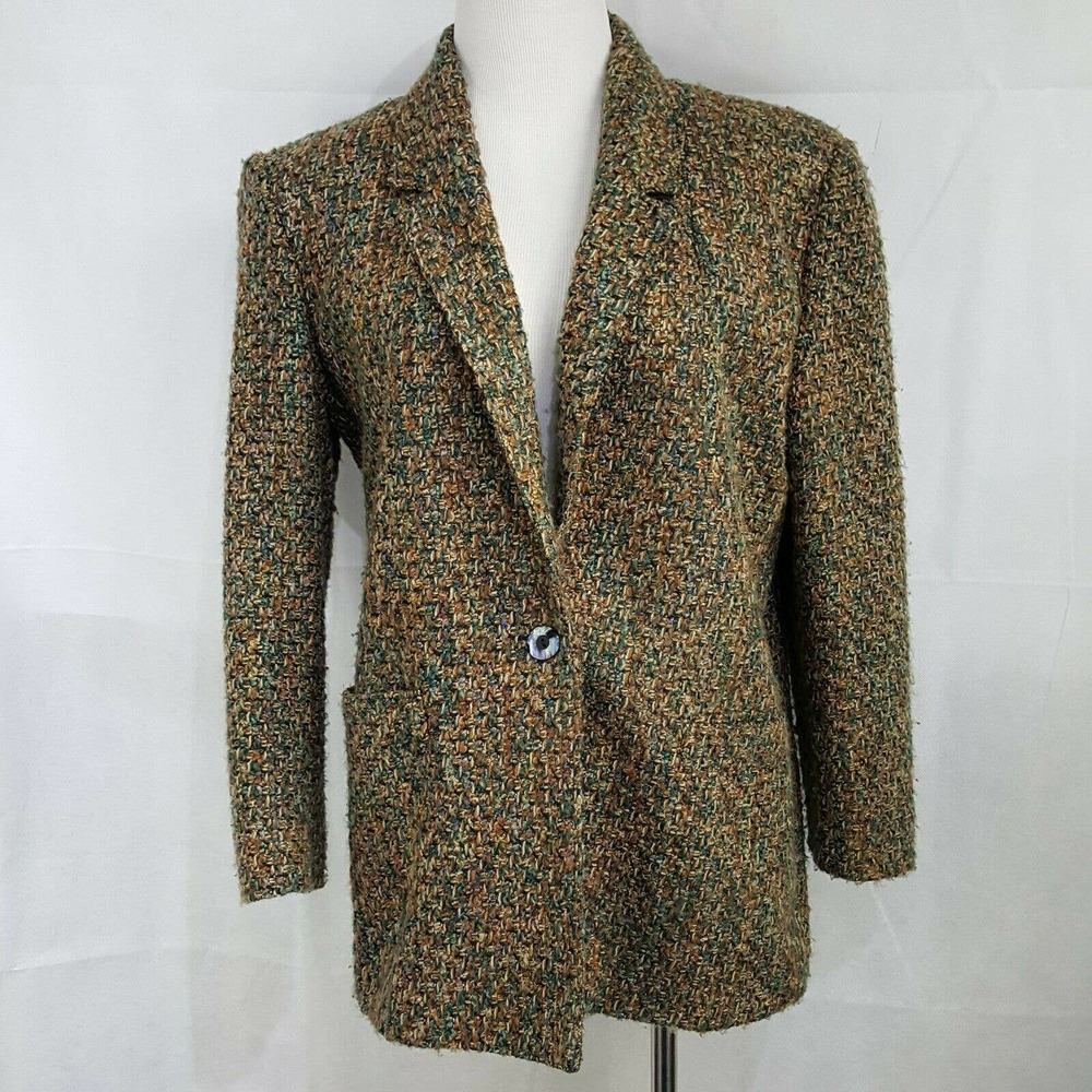 Vintage 80s WLBW Tweed Textured Blazer Jacket  8